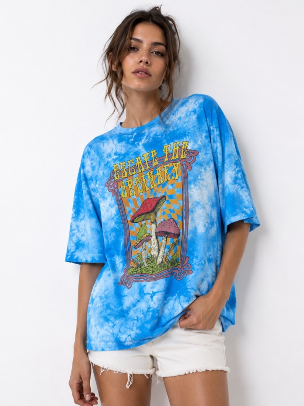 Escape The Ordinary Mushroom Tie Dye Tee Festival Boho Large Life Clothing Co.